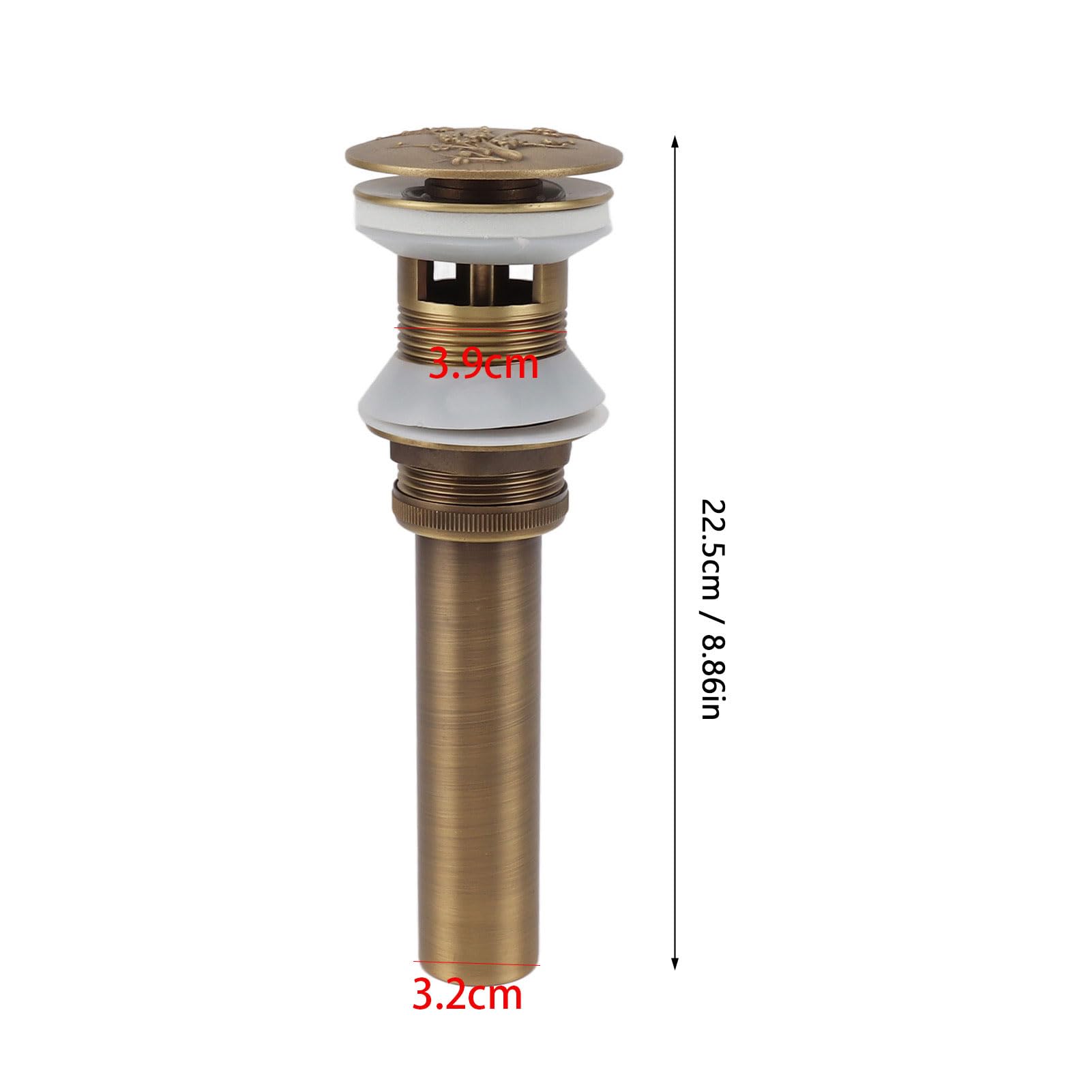 Zestaw odpływowy zlewu zbiornika, wysuwany korek odpływowy, mosiężny korek odpływowy, średnica rury 32 mm, sitko odpływowe do zlewu łazienkowego (z otworem)
