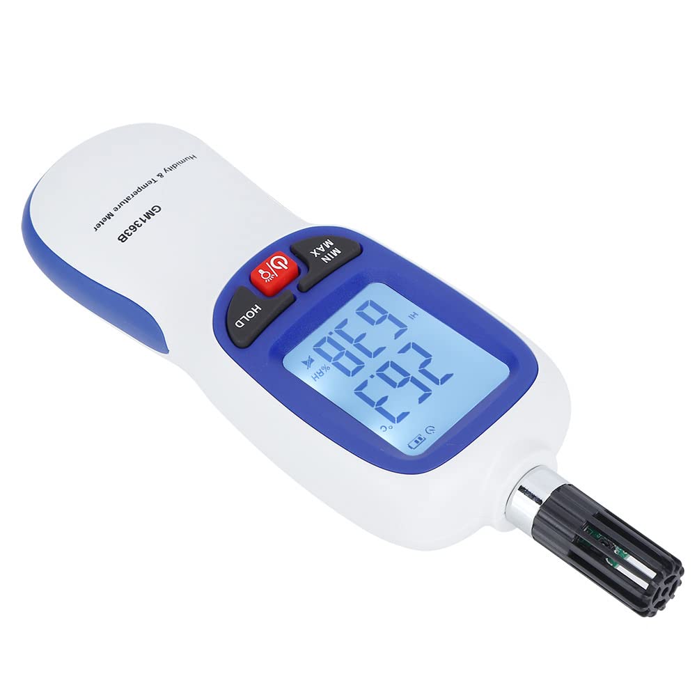 Cryfokt Termohigrómetro Digital Ligero, Medidor de Temperatura y Humedad para Higiene de los Alimentos y Protección del Medio Ambiente
