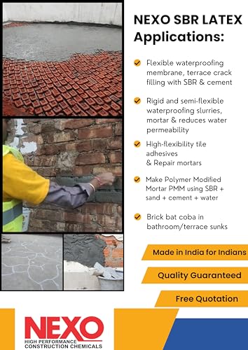Image of (5 kgs) Nexo SBR Latex Super Latex SBR Latex for Waterproofing & Repairs for Roofs, Terraces, Bathrooms, Bonds strongly to concrete, masonry, stonework, plasters