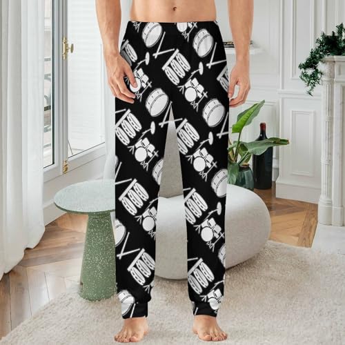 Love Drum Pajama Pants for Men Print Lounge Pjs Bottom Pants Lightweight Sleep Pants2