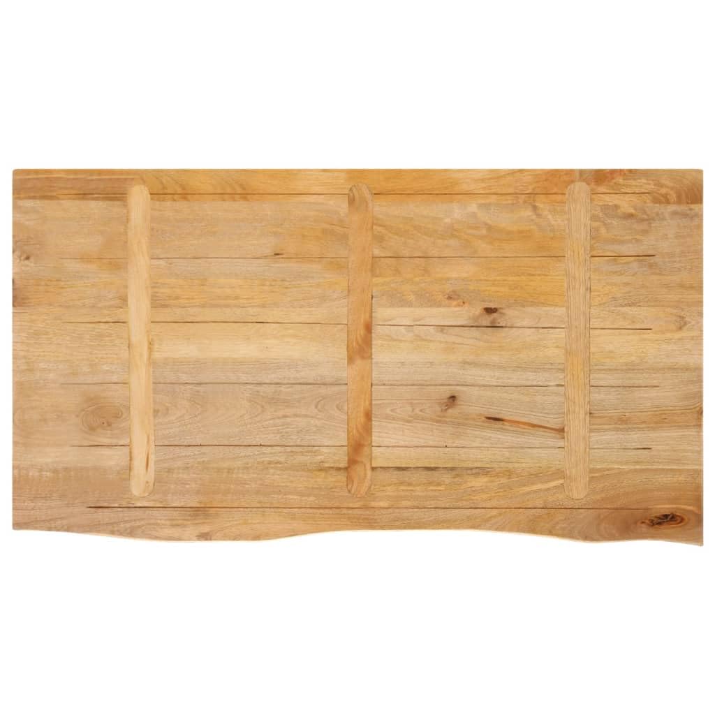 Dessus de table à bord vivant 100x60x2,5cm bois massif manguier
