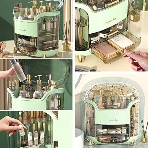 Image of Omeily Makeup Organizer Countertop Vanity Cosmetic Skincares Organizer | Large Clear Makeup Organizer Cosmetic Storage Box for Skincare Perfume, Vanity & Bathroom Organizer Gift for Women Girls