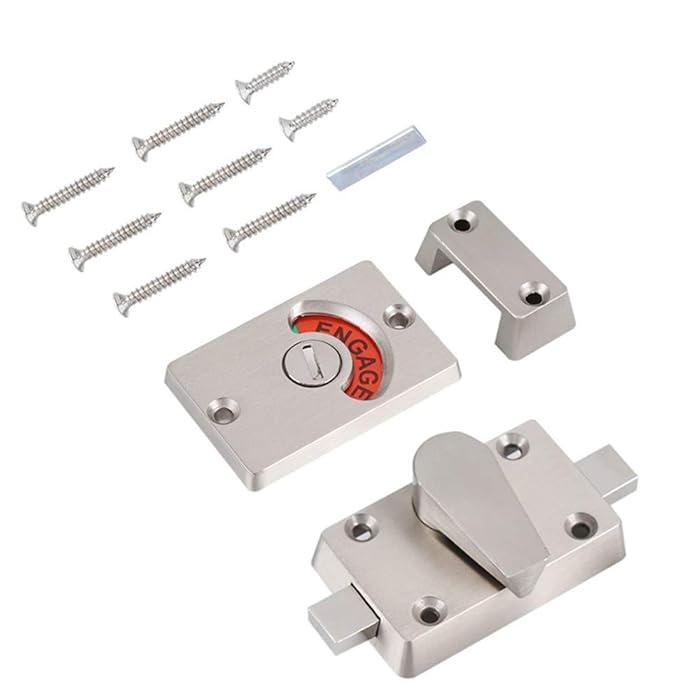 Buy Latch Indicating Lock Stainless Steel Bolt Toilet Bathroom Vacant