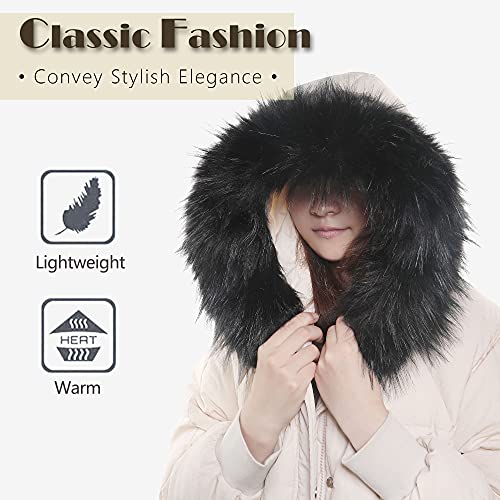 Faux Fur Trim for Hood Replacement Detachable Fur Hood Trim of Winter Coat Unisex3