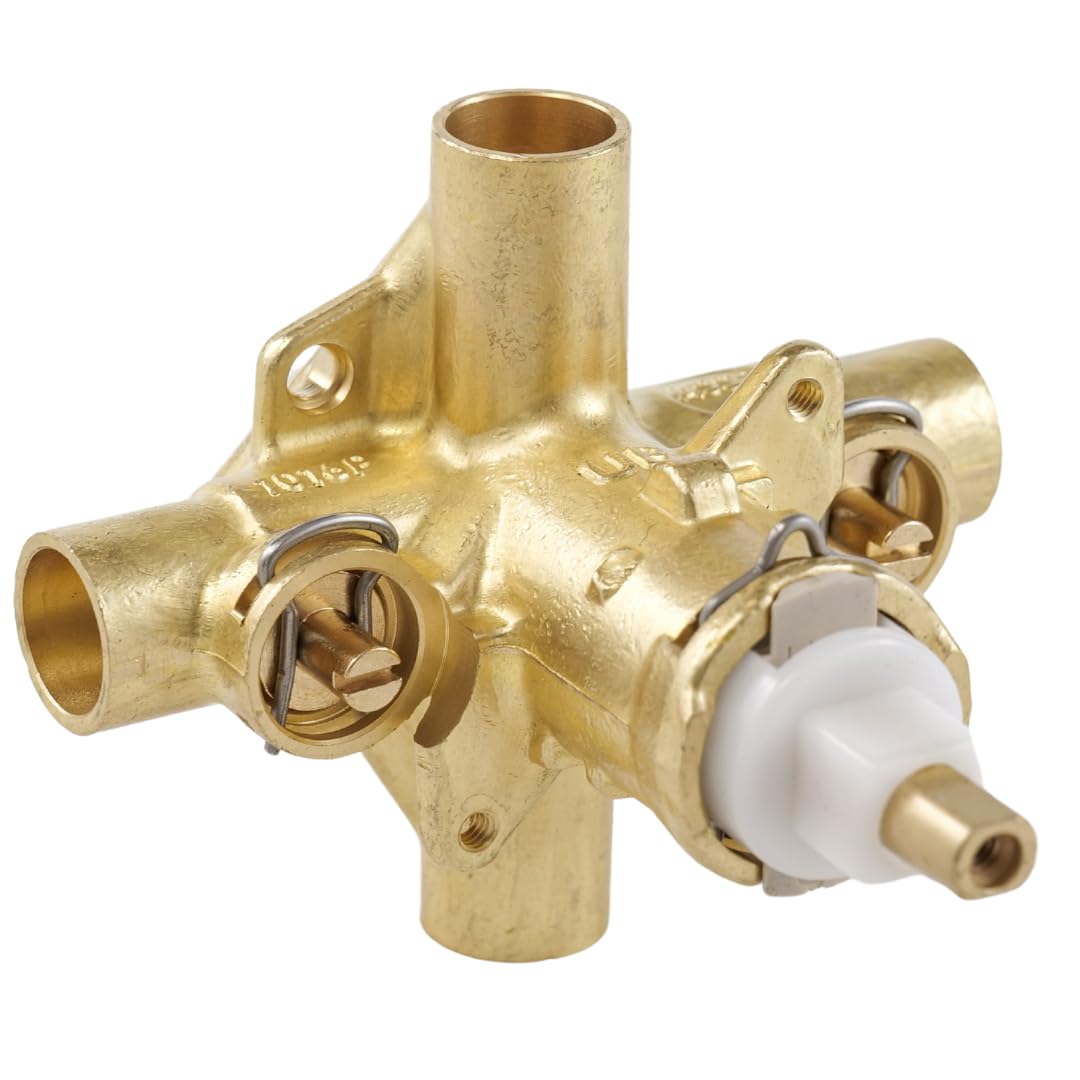 UPDATE 2024 Rough-In Brass Pressure Balancing Cycling 4-Port Tub and Shower Valve with Stops, 1/2-Inch CC,2570