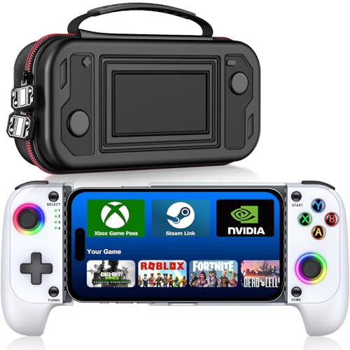 【Anti-Drift & Fast-Connect】Wireless Game Controller for iPhone/Android with Case | Hall...