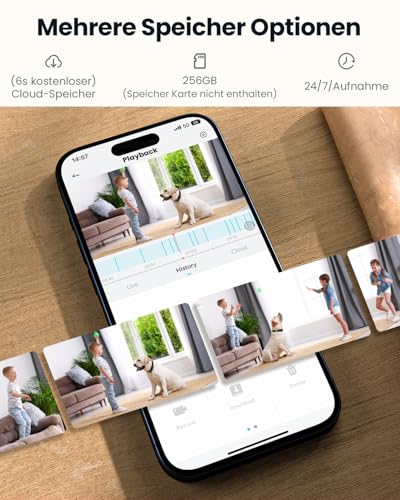 ieGeek 5MP Überwachungskamera Innen,Katzen Hunde Kamera,2.4G/5GHz WLAN Kamera,Babyphone mit Kamera,15M Nachtsicht,Bewegungserkennung,Auto Tracking,One Touch Patrol,2-Wege-Audio,Alexa