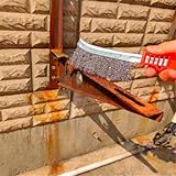Eawfgtuw Cepillo de alambre de acero para limpiar la parrilla y eliminar el óxido, alambre de cobre y mango de plástico, herramienta multiusos de 70 mm para cocina, barbacoa al aire libre