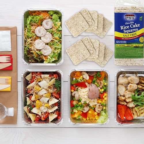 Salt Free Rice Cakes Unsalted - Ultra Thin Rice Cakes - Whole Grain Brown Rice Cakes - Fat Free, Non GMO, Gluten Free Rice Cakes - Low Calorie Snacks - All Natural - 3 Pk