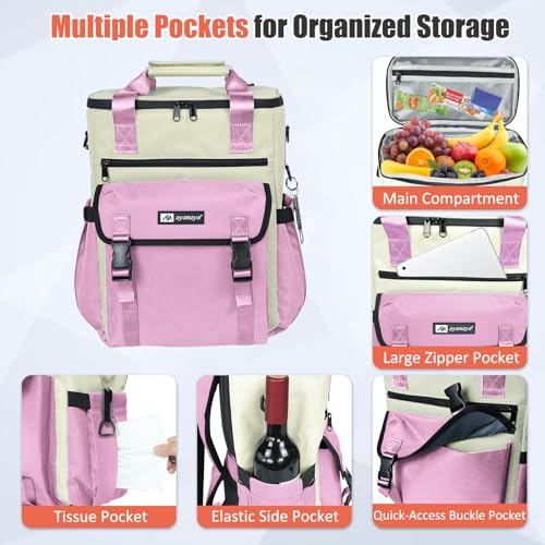 Image of Backpack Cooler for Women, AYAMAYA Stylish 35 Cans Leakproof Soft Cooler Backpack, Waterproof Insulated Lunchbox Shoulder Bag Keeps Cold for Up to 18 Hours for Camping, Beach, Work, Picnic, Travel