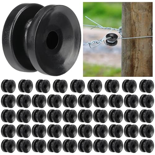 Isolateurs circulaires en polycorde Pangda x50 noirs pour clôture électrique
