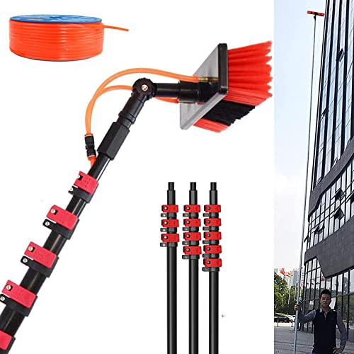 Cepillo telescópico Alimentado con Agua de 11,8 a 35,4 pies, Poste para Limpieza de Ventanas, Equipo de Limpieza de Paneles solares, Limpiador Extensible para techos de invernaderos (3,6 m)