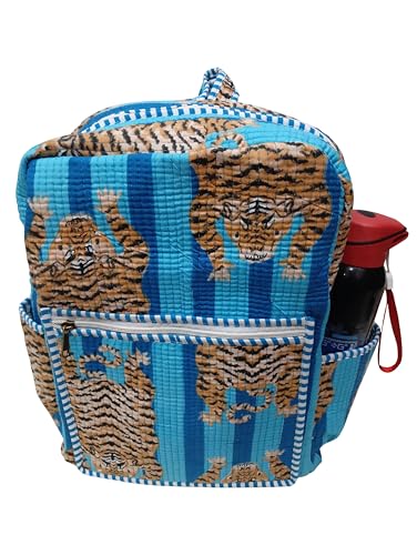 Image of Doraya Cotton Quilted Unisex Backpack Hand Block Floral Printed Design Stylish Eco-Friendly Bag for School, Travel, and Everyday Adventures
