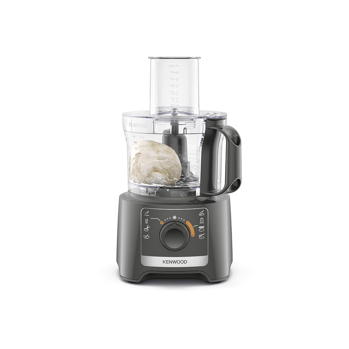 Kenwood MultiPro Compact FDP31.360GY wielofunkcyjny robot kuchenny z ostrzem do blendera, tarczą do wyrabiania ciasta i krojenia, wyciskarką do cytrusów, blenderem 1,2 l, 2 prędkościami + pulsem,