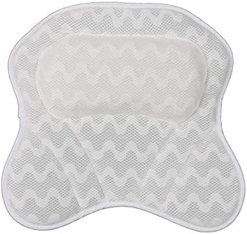 Almohada de baño con grandes ventosas antideslizantes, cojín ergonómico para cuello, espalda y hombros, accesorios de baño para jacuzzi, jacuzzi y bañera de hidromasaje