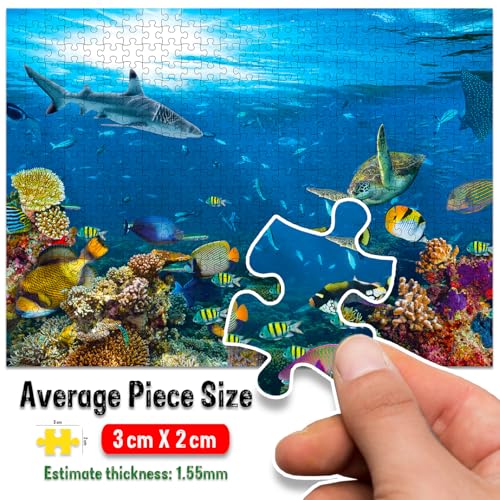 Image of Ocean World Jigsaw Puzzle - 500 Piece Puzzle | Underwater & Marine Life Brain Game | Educational Gift for Puzzle Lovers and Sea Enthusiasts