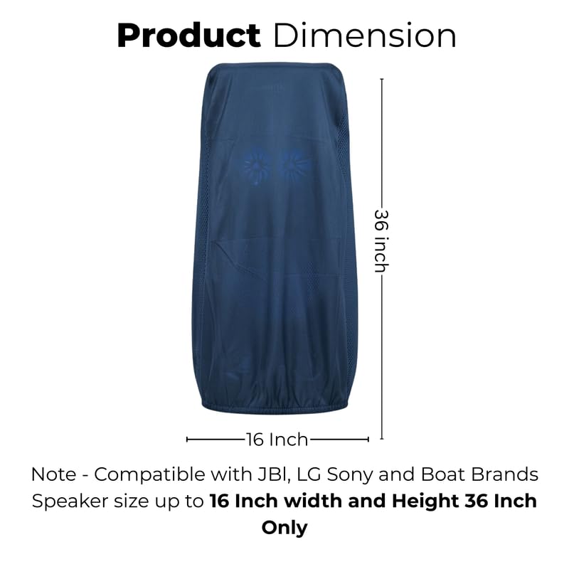 Image of Waterproof Speaker Dust Cover with Elastic Bottom Fit for Samsung MX-ST90B, MX-ST50B, MX-ST40B, MX-T70, Sony MHC-V73D, MHC-V43D & JBL PartyBox 710 | Protective Party Speaker Cover