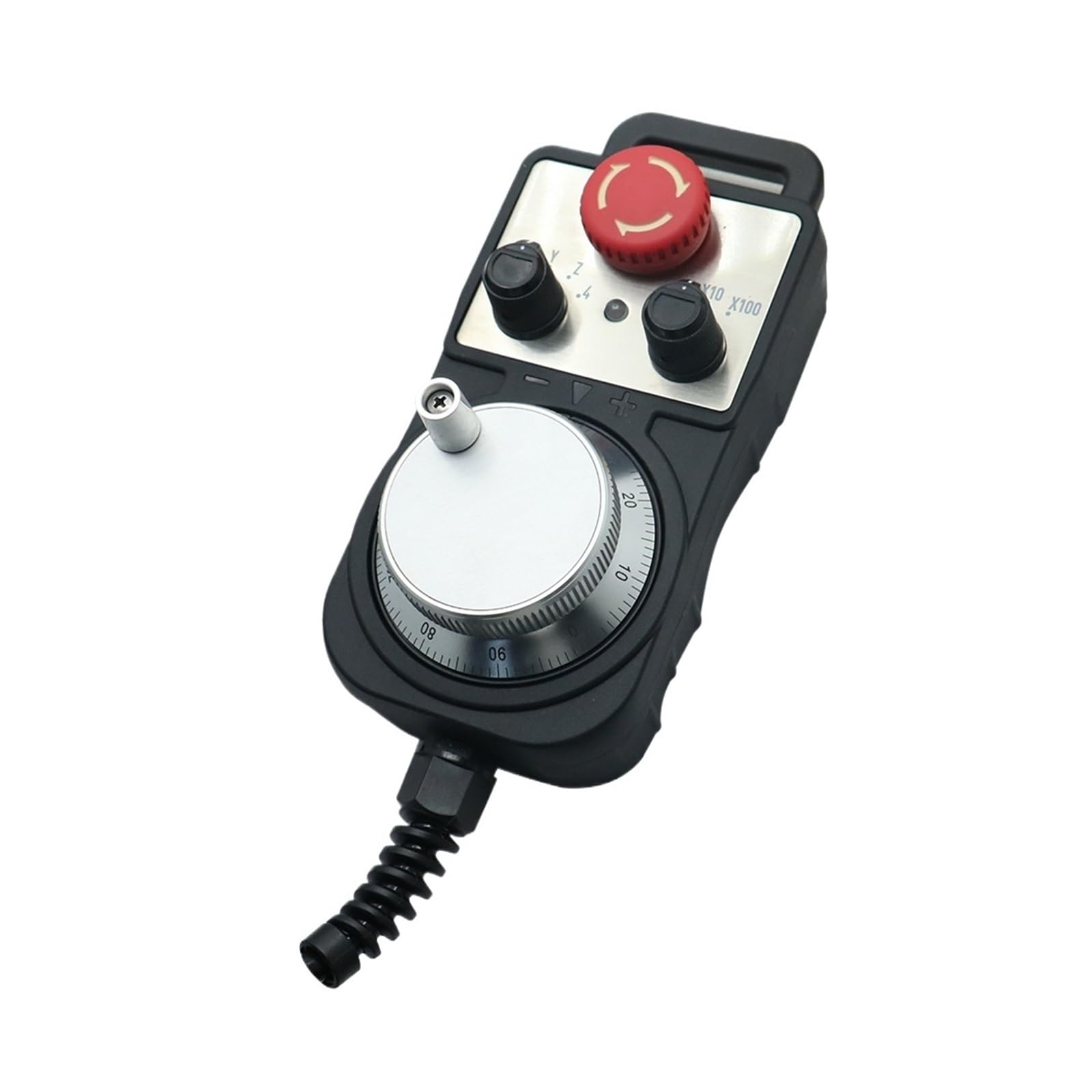 JWSEO 4/6 Axis Handwheel 100PPR 5-24V Electronic Handheld Pulse Generator with Emergency Stop(STK6-E100-E Stop,6 Axis)