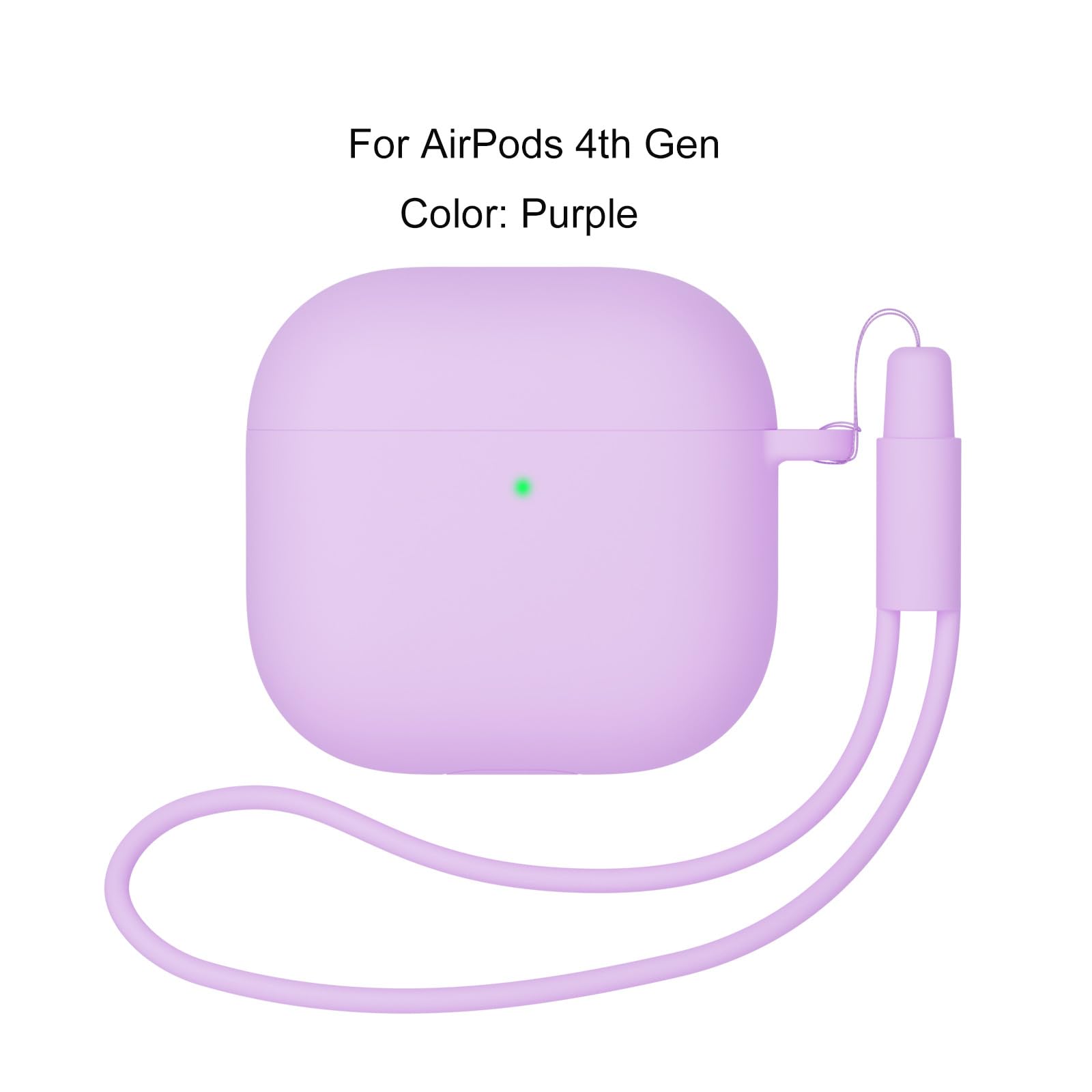 Case Compatible with AirPods 4 2024 with Cleaning Kit, Premium Silicone for Airpods 4 Case Cover Protective Shockproof Silicone Case, LED Front Visible Visible Purple - 2