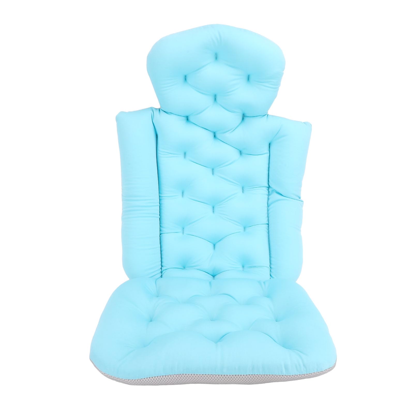 Cuscino bagno per tutto il corpo, antiscivolo, ad asciugatura rapida, supporto per il collo, cuscino per vasca bagno con ventosa, blu