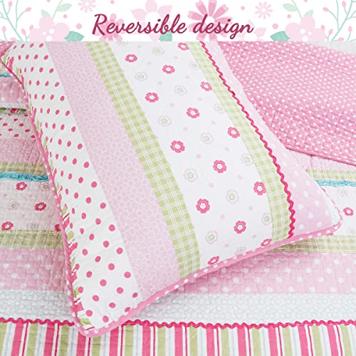 Greta Pastel Cotton 2-Piece Quilt Set (Twin Size)