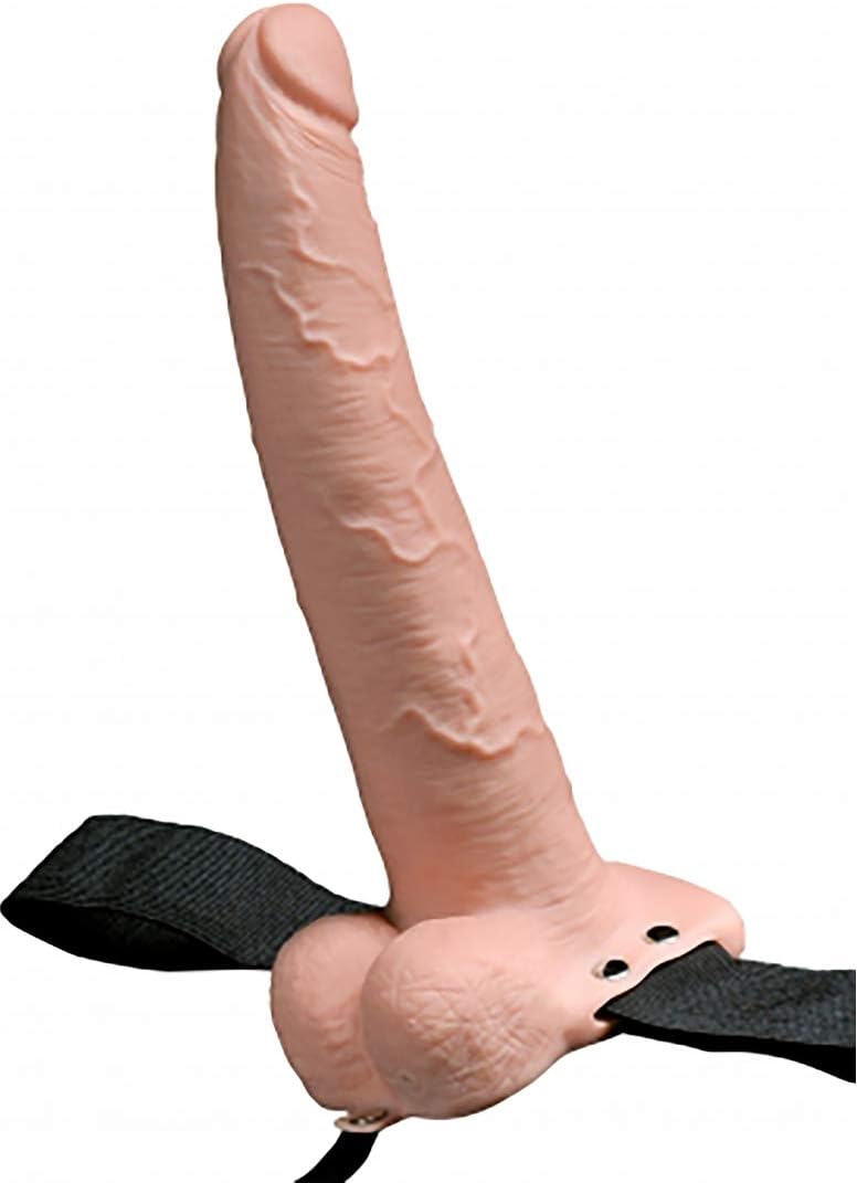 Pipedream Products Fetish Fantasy Series 9" Hollow Rechargeable Strap-on with Balls, Flesh