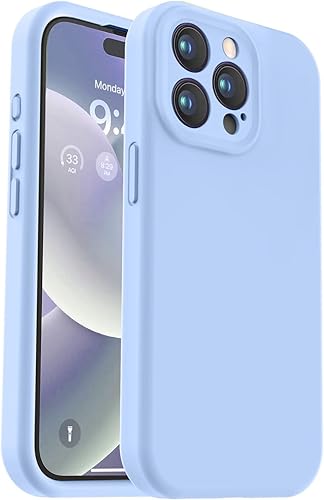 Vooii Funda compatible con iPhone 15 Pro Max, silicona líquida Defender mejorada, cámara de cobertura completa, forro de microfibra suave, funda a