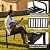 Outsunny 50" Outdoor Garden Bench Patio Bench with Slatted Seat Metal Black
