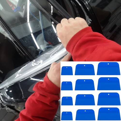 Image of Body Filler Spreaders,12 Pcs 4, 5, 6 Inch Automotive Body Fillers Hard Plastic Spreaders Auto Body Spreader for Applying Fillers Putties Glazes Caulks and Paint(Blue)