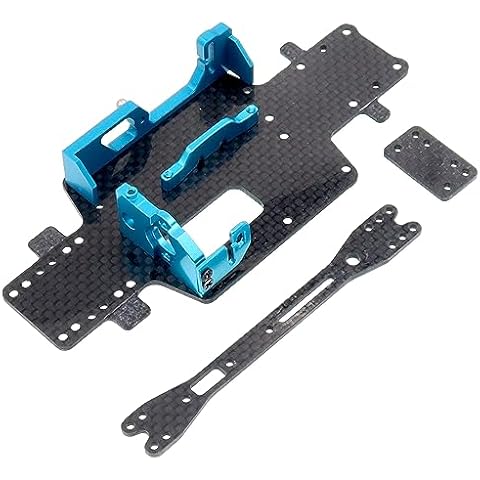 Treehobby Carbon Fibre Base Plate RC Car Chassis Armor Kit with Battery Mount and Motor Mount Compatible with WLtoys 1/28 284131 K979 K989 K999 RC Car Upgrades Parts (Blue) Cover