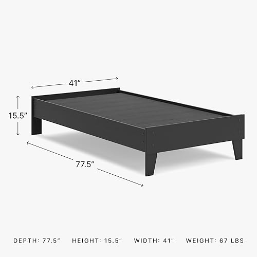 Miniatura 101 de Signature Design by Ashley Socalle Casual Twin Panel Platform Bed, Foundation or Box Spring Not Needed, Black Negro -,Blanco,Azul,Marrón miel,Beige