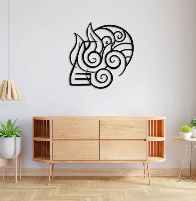Wall Mitra mdf wall decor For Living Room, Bedroom,Wall Decoration Ready to Hang Wall Decor size 30x030 colour black
