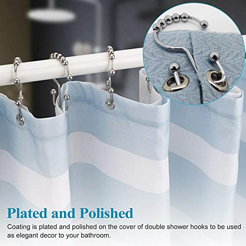12 STUKS Douchegordijnhaken Ringen Antiroeststaal Gepolijst Chroom Douchegordijnring Roestbestendig Metaal Dubbel… - Image 5