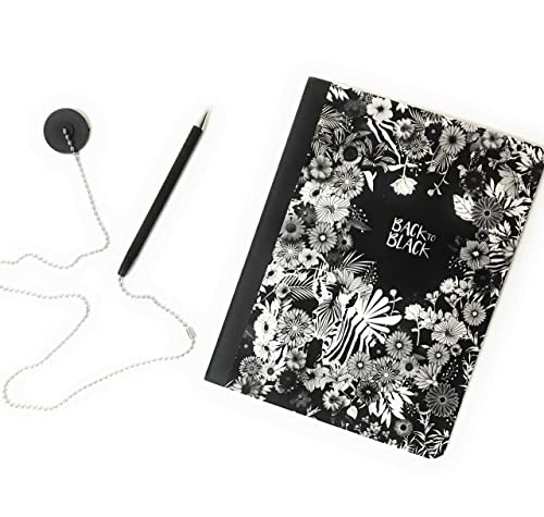 Secure Pen With Chain And Office Pen Holder Adhesive, Reception Counter Pen With 26" Ball Pen Chain, 4 Pens With Chain Attached Per Pack, Rubber Grip, Black Ink, Easily Refillable #TOP2