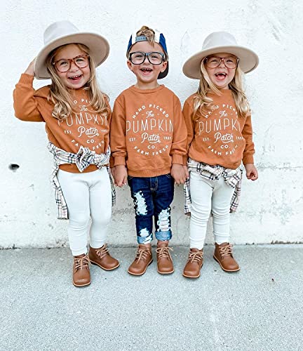 Image of Baby Boy Girl Pumpkin Sweatshirt Tops Toddler Halloween Outfit Long Sleeve Crewneck Pullover Sweater Shirt Fall Clothes