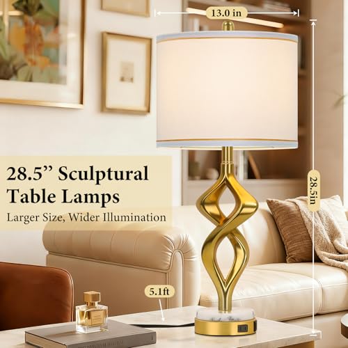 Lámpara de Mesa Moderna Escultural con USB y Base de Mármol miniatura 4