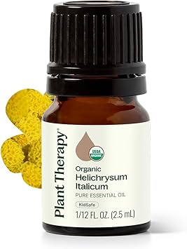 Plant Therapy Organic Helichrysum Essential Oil Italicum, 2.5 mL 1/12 oz, 100% Pure, Undiluted, USDA Certified Organic, Great for Skincare, Diffusion, and Aromatherapy