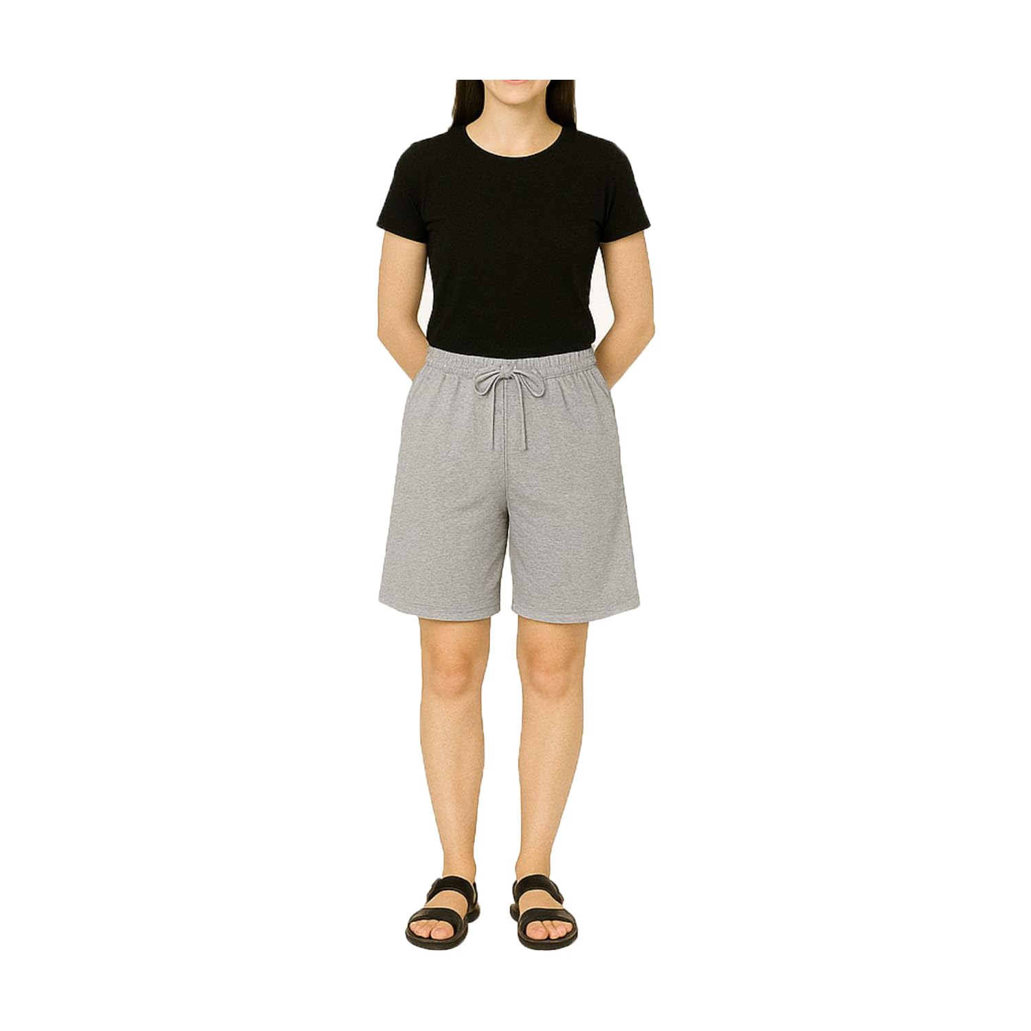 Womens Knee Length Regular Wear Shorts For Women Grey Single Pack