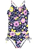 Girls Swimsuits Size 14-16 Years Old Two Piece Modest Traje De Baño para Niñas Tankinis for Teens Juniors Floral Blue