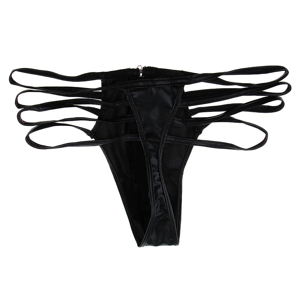 VELURA Men Black PU Leather Thong Front Zip T Back Underwear Underpants|Underwear|1 Piece Leather Thong for Men|Clothing Shoes Accessories-picture-34