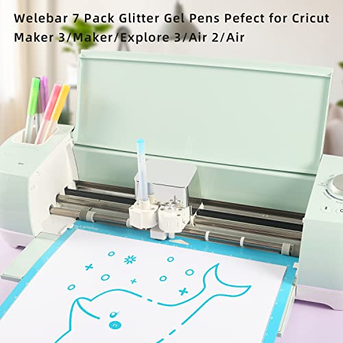 Glitter Gel Pen Set for Cricut Machines: 7-Pack Medium Point Pens