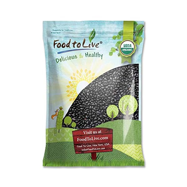 Organic-Black-Turtle-Beans-10-Pounds-Dried-Non-GMO-Kosher-Raw-Sproutable-Vegan-Bulk Organic Black Turtle Beans, 10 Pounds – Non-GMO, Whole Dried Beans, Sproutable, Vegan, Kosher, Bulk. Great Source of Plant Based Protein, Fiber. Great for Bean Soup, Salads, Chili.
