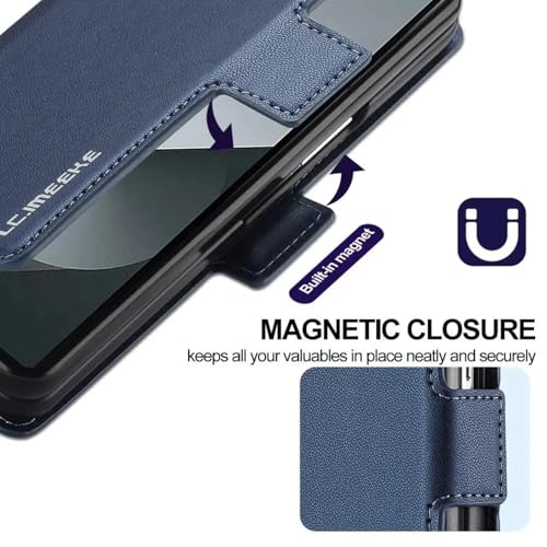 Étui en cuir pour Samsung Galaxy Z Fold6 protège écran et range stylo noir - 4