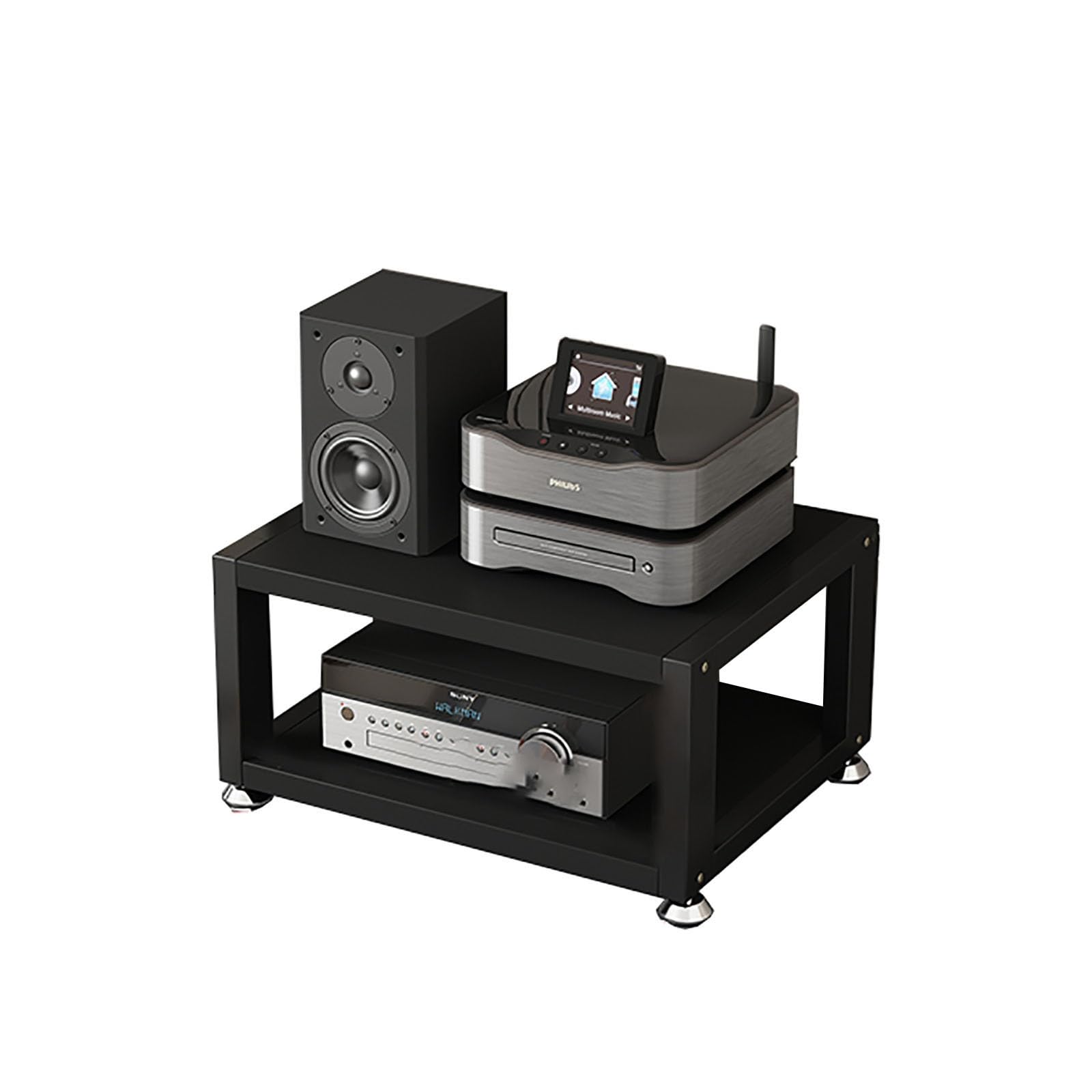 HIFI Stand AV Media Stand 2-4 Tier Record Player Stand Audio Rack Tower Media Stand for DVD Players/Cable Boxes/Games Consoles