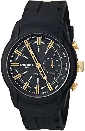 Diesel Unisex Diesel ON Armbar Hybrid Smartwatch Black Silicone,Model (DZT1014)