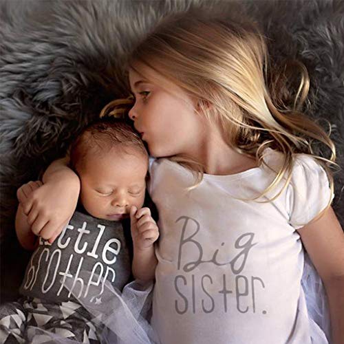 Big Sister en Little Brother Family Matching Outfits baby rompertjes baby Weinig Broer Romper Big Sister T-shirt Tops… - Afbeelding 4