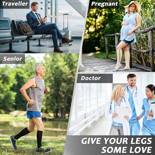 Image of Ailaka Medical 15-20 mmHg Zipper Compression Socks Women Men