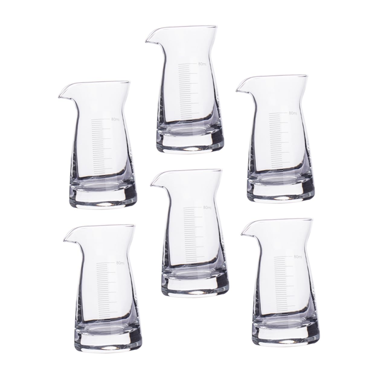 6Pièces Tasse à Mesurer Verre Lot de Verres à Mesurer Échelle Claire pour Cocktails Boissons Cuisine Outils de Bar