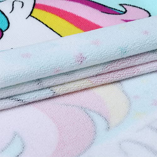Image of Unicorn Hooded Beach Towel for 1-5 Years Old Girls Kids Children Pool and Bath Poncho Towel with Portable Bag (Magic Unicorn)