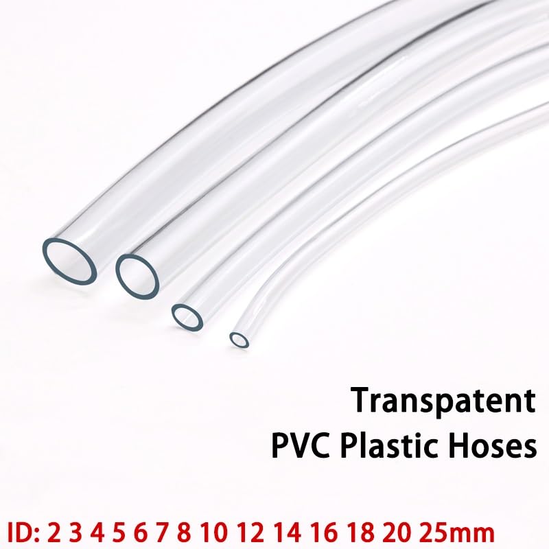 flexiable rubber Odorless Transparent PVC Plastic Hoses Water pump Flexible Tube ID 2mm 3mm 4mm 5mm 6mm 8mm 10mm 12mm 14mm 16mm 18mm 20mm 25mm drain elastic (Size : 3meter (9.84ft), Color : ID 16mm